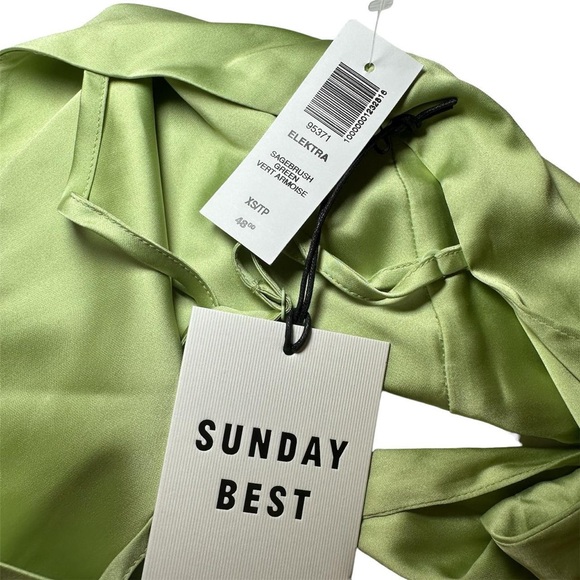 Sunday Best Green Satin Tie Back Camisole Top - Picture 2 of 2